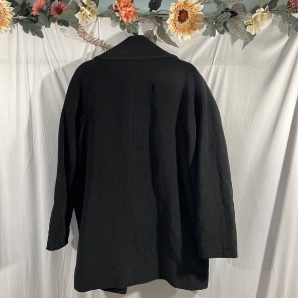 NEW Trina Turk [ 14‎ ] Wool Blend Double Breasted Pea Coat in BLACK - Picture 12 of 16